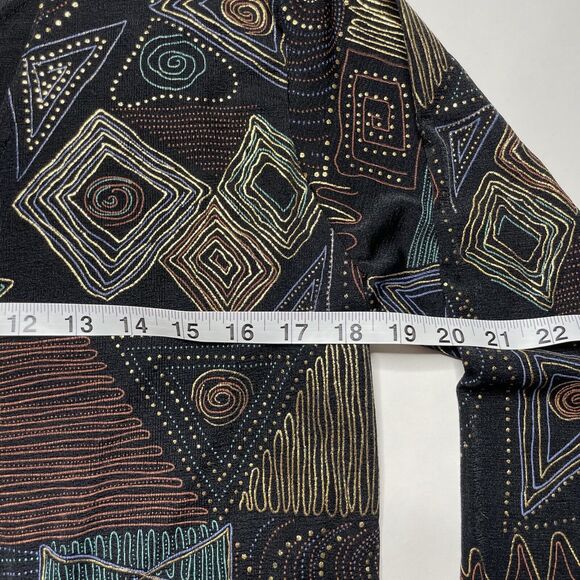 Vintage 90's Abstract Blouse Metallic Paint Sz S Art to Wear Grunge Boho Retro - Picture 4 of 12